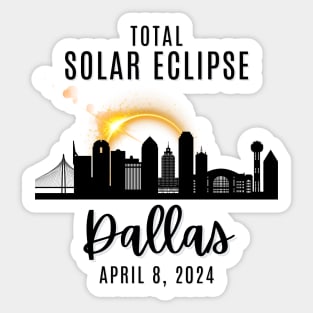 2024 Total Solar Skyline Eclipse in Dallas Texas April 8 Sticker